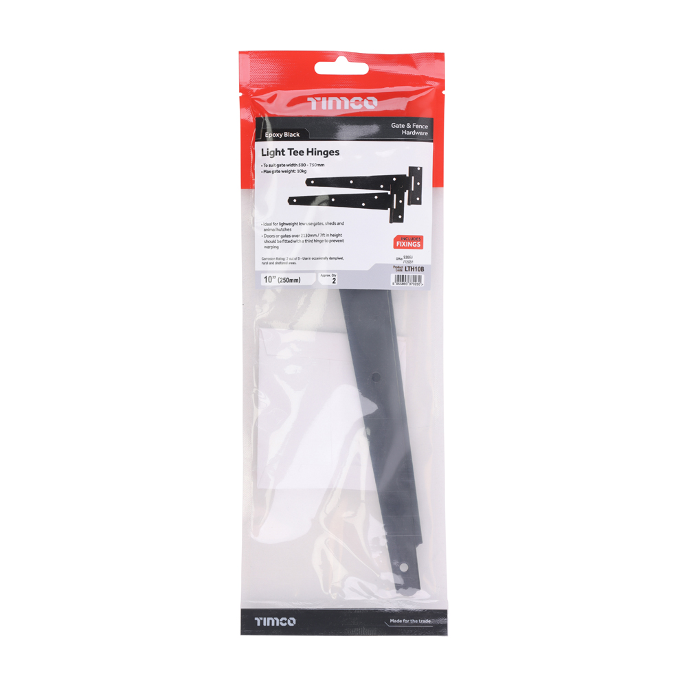 Light Tee Hinge Pair Black - Image 2