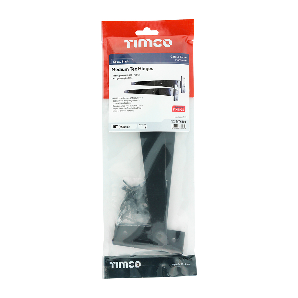 Medium Tee Hinge Pair Black - Image 2