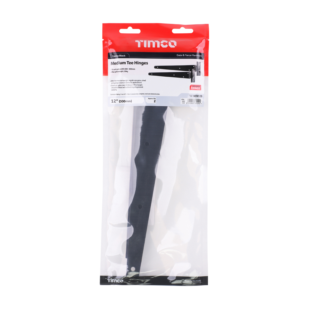 Medium Tee Hinge Pair Black - Image 2