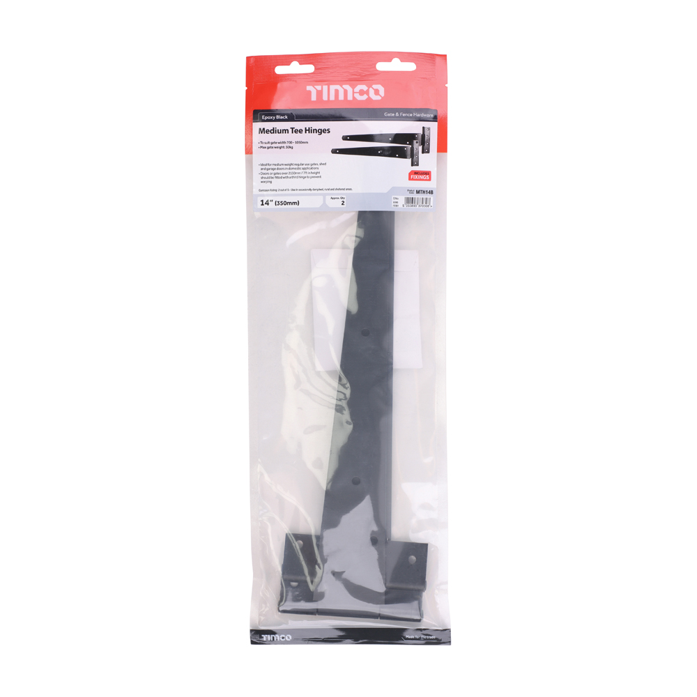 Medium Tee Hinge Pair Black - Image 2