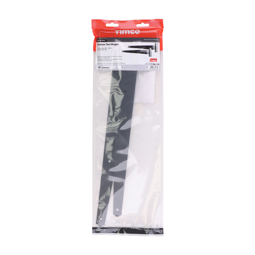 Medium Tee Hinge Pair Black - Image 2