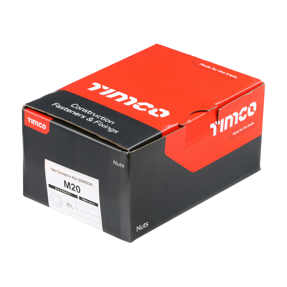Connector Nut DIN 6334 - BZP - Image 2