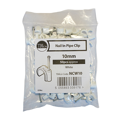 Nail In Pipe Clip - White - Image 2
