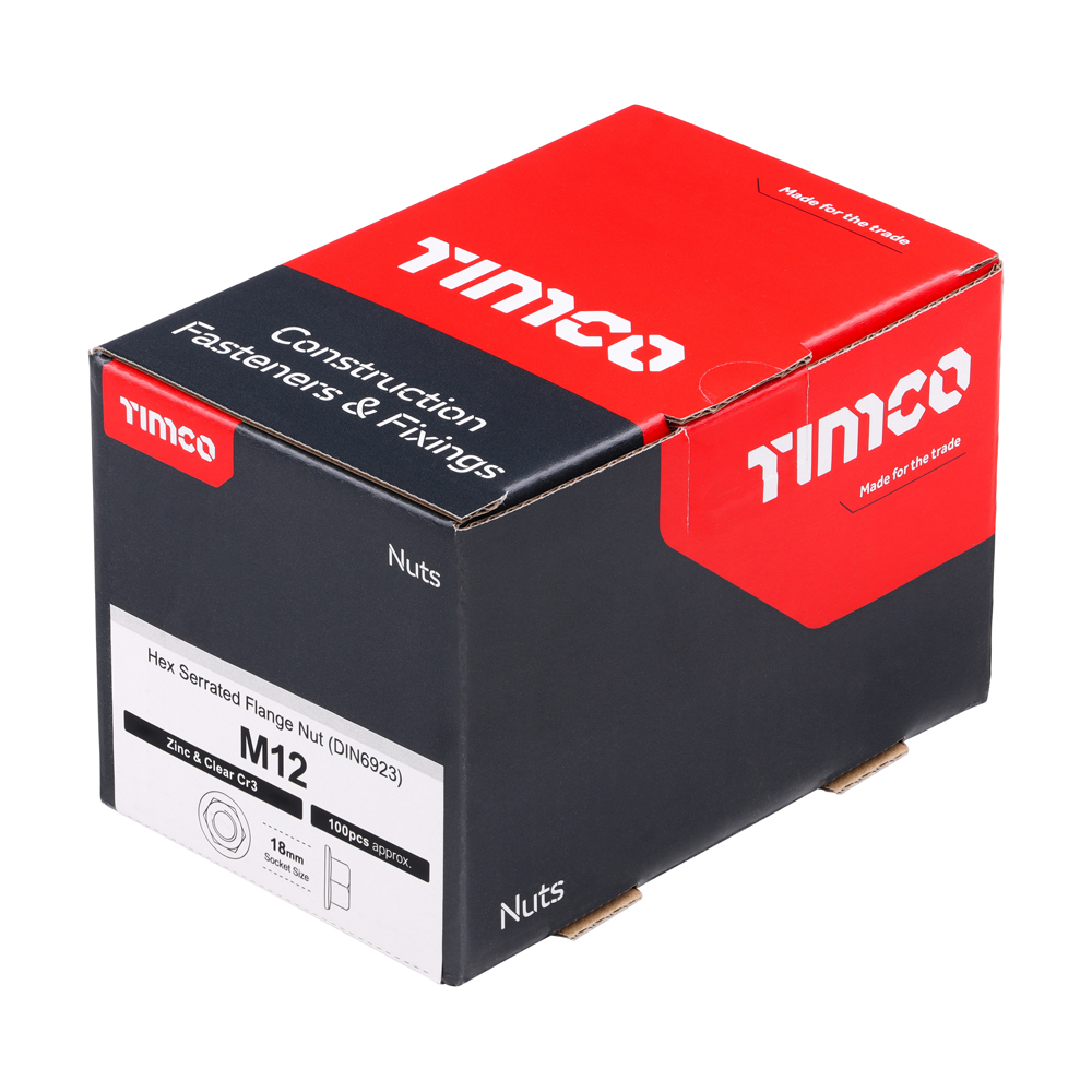 Hex Flange Nut DIN 6923 - BZP - Image 2