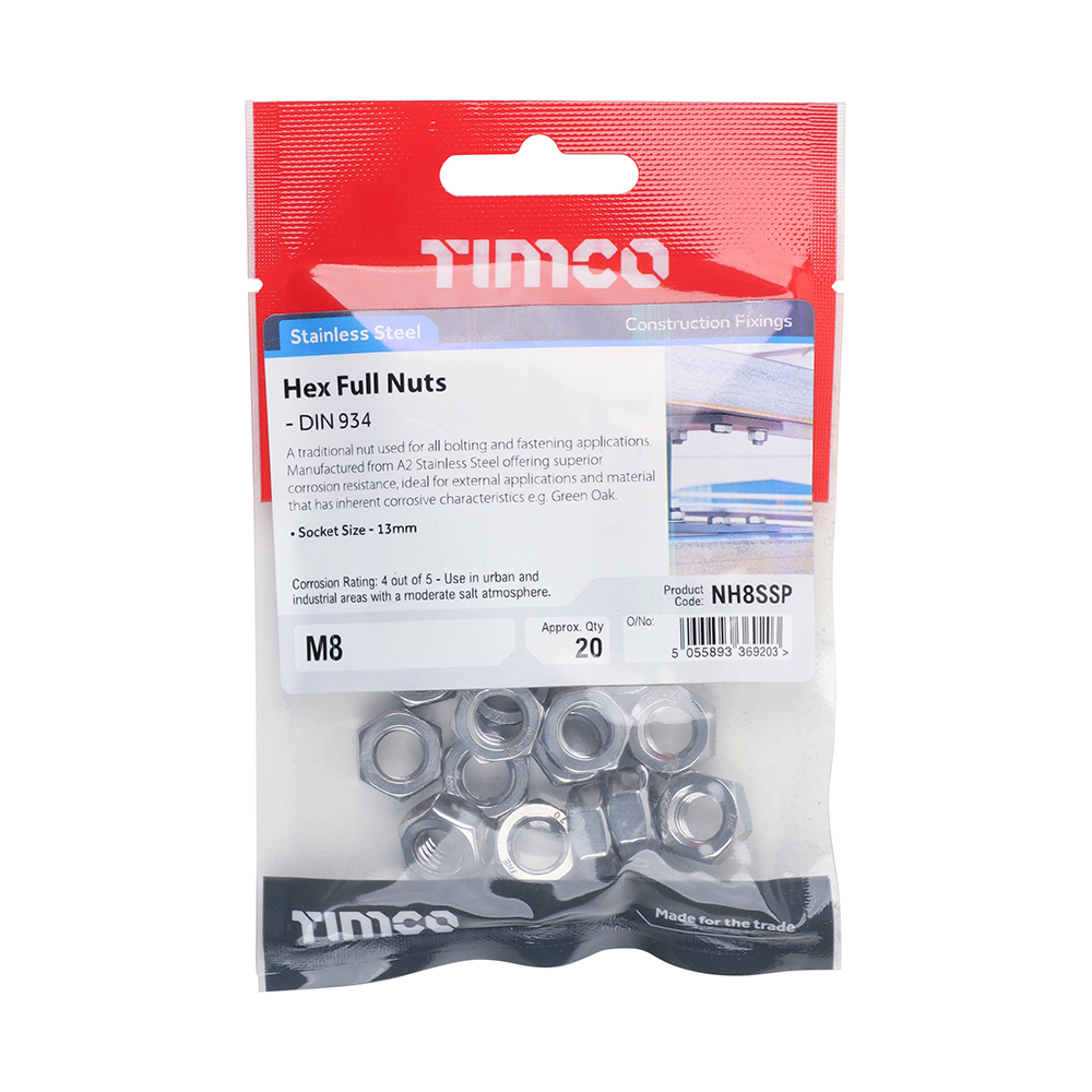 Hex Nut DIN 934 - A2 SS - Image 2