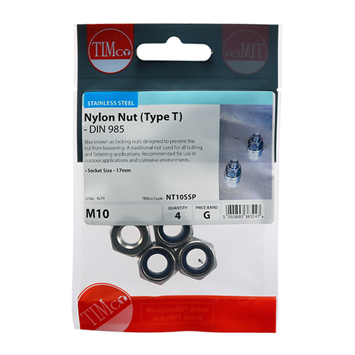 Nylon Nut Type T DIN 985 A2 SS - Image 2