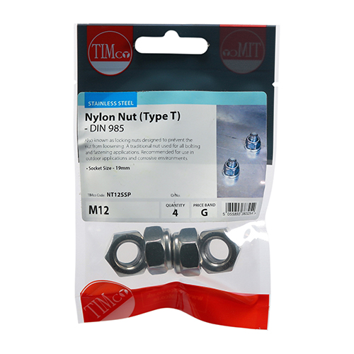 Nylon Nut Type T DIN 985 A2 SS - Image 2