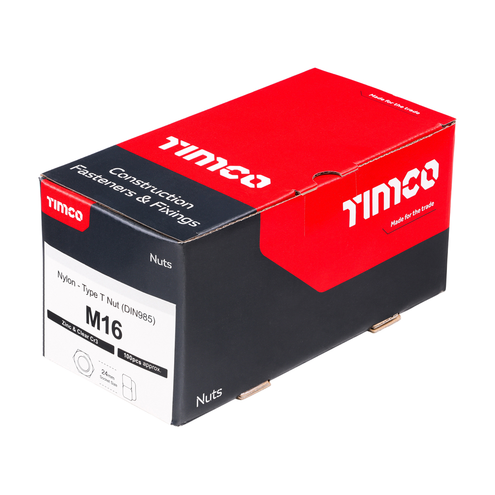 T Nylon Nut DIN 985 - BZP - Image 2