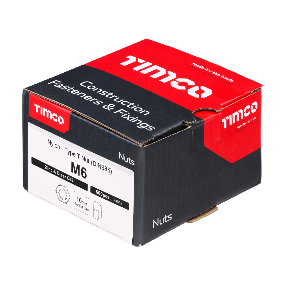 T Nylon Nut DIN 985 - BZP - Image 2