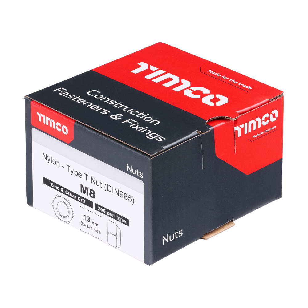 T Nylon Nut DIN 985 - BZP - Image 2