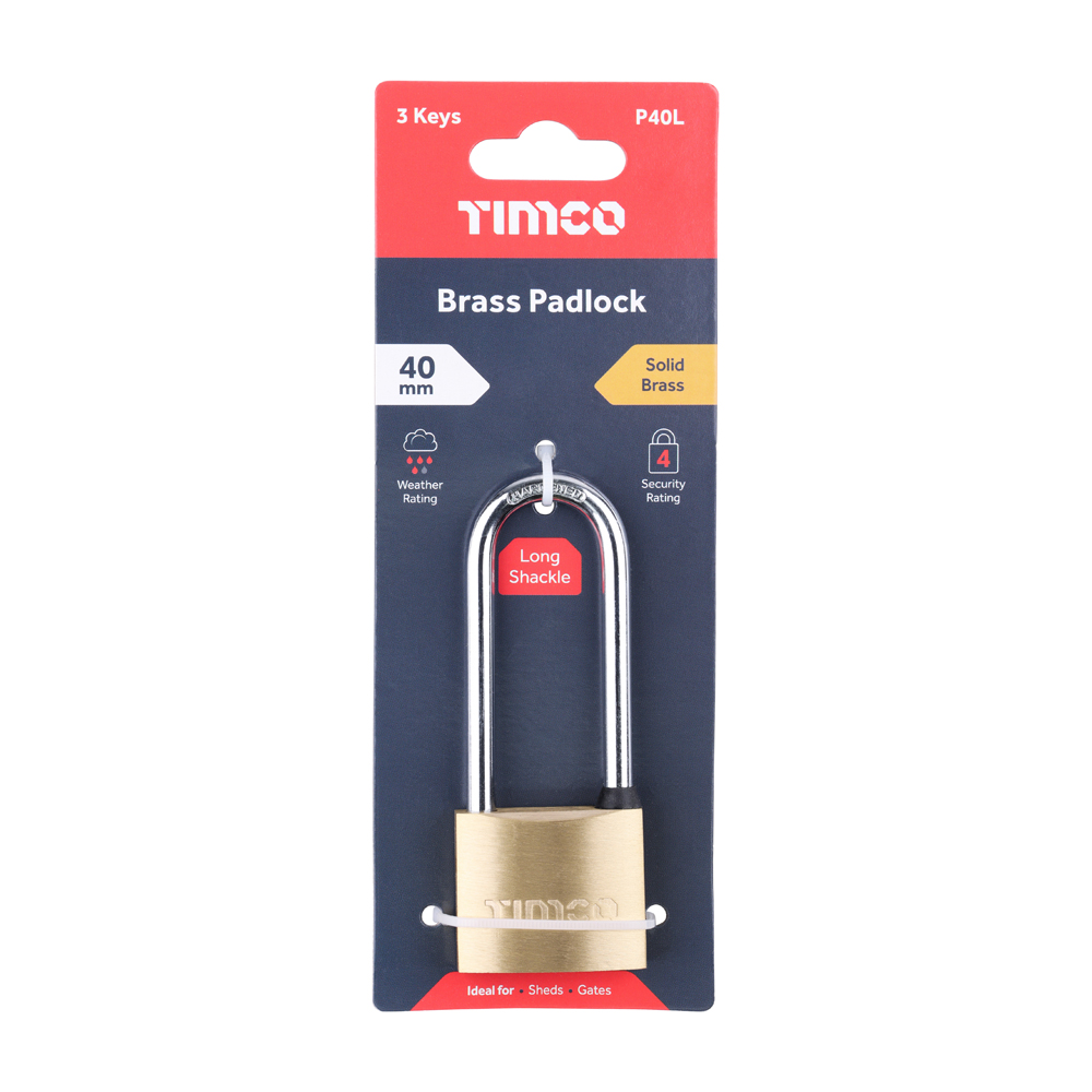 Long Shackle Brass Padlock - Image 2