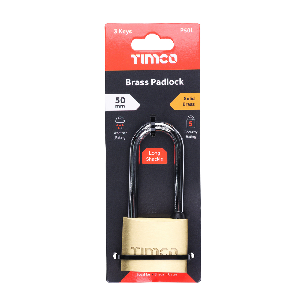 Long Shackle Brass Padlock - Image 2