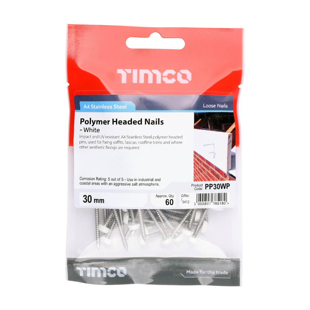 Polymer Headed Pin - White - Image 2