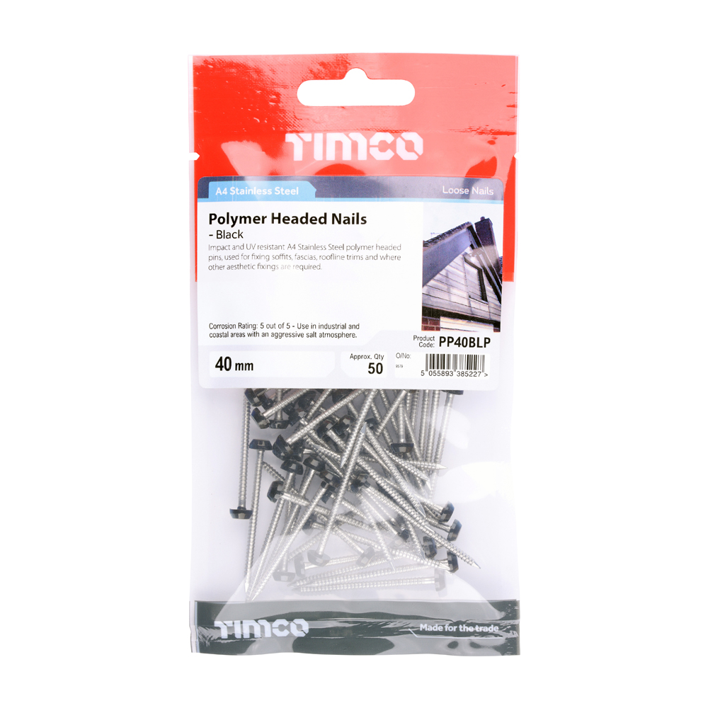 Polymer Headed Pin - Black - Image 2