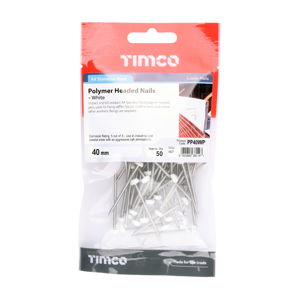 Polymer Headed Pin - White - Image 2