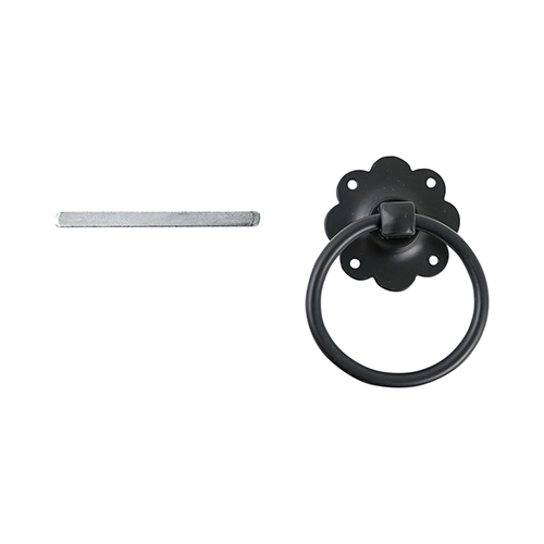 Ring Gate Latch - Plain Black - Image 2