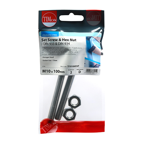 Set Screw & Hex Nut - A2 SS - Image 2