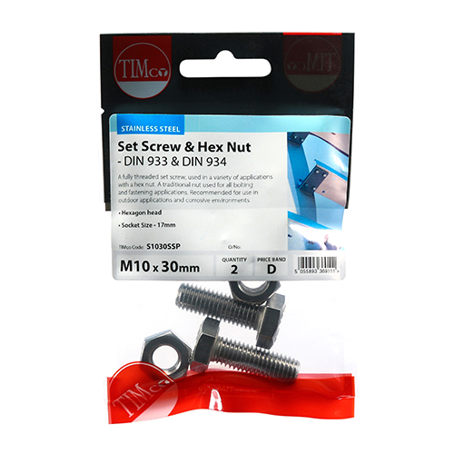 Set Screw & Hex Nut - A2 SS - Image 2