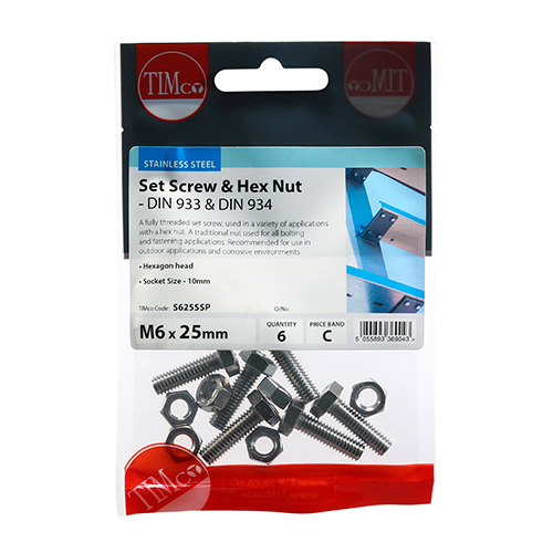 Set Screw & Hex Nut - A2 SS - Image 2