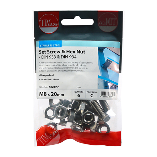 Set Screw & Hex Nut - A2 SS - Image 2