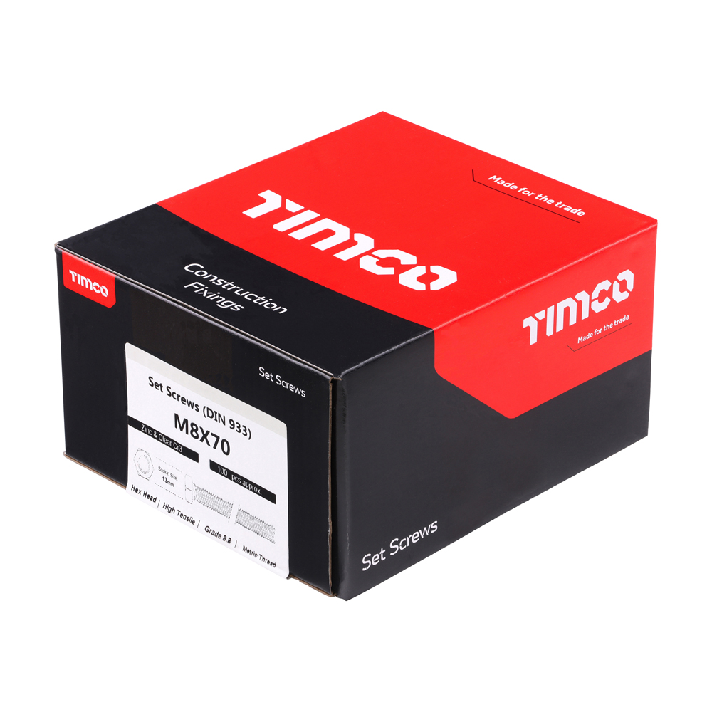 Set Screws 8.8 DIN 933 - BZP - Image 2