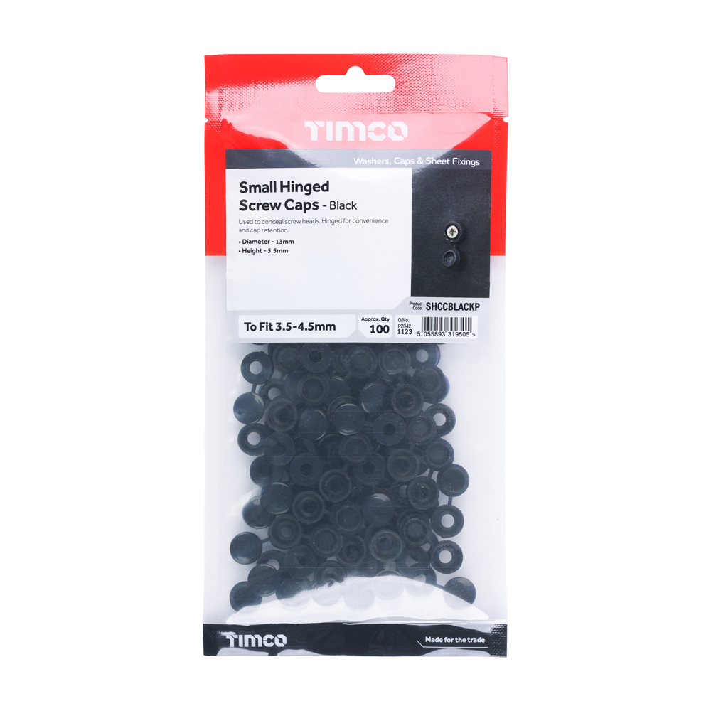 Small Hinged Screw Cap - Black - Image 2