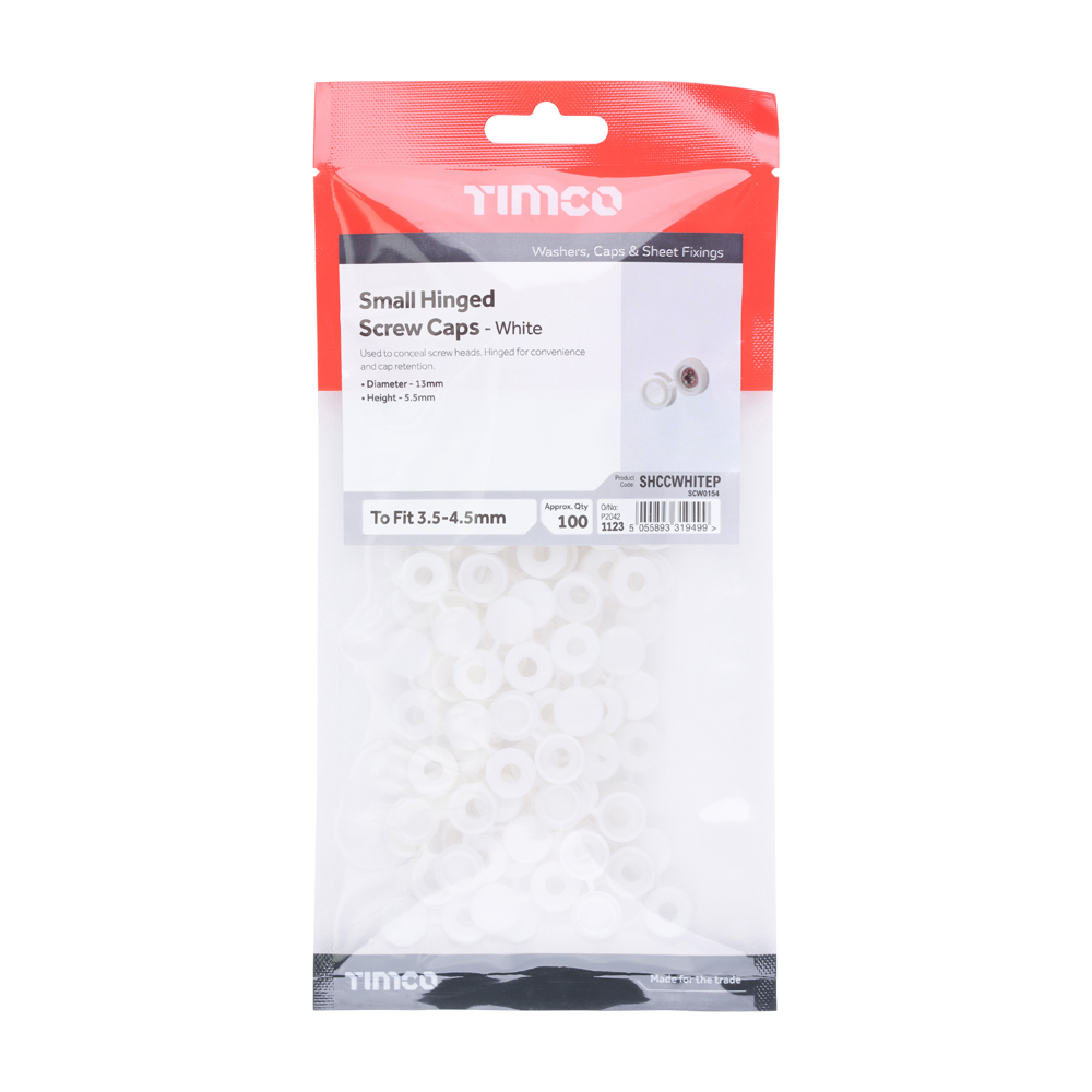Small Hinged Screw Cap - White - Image 2