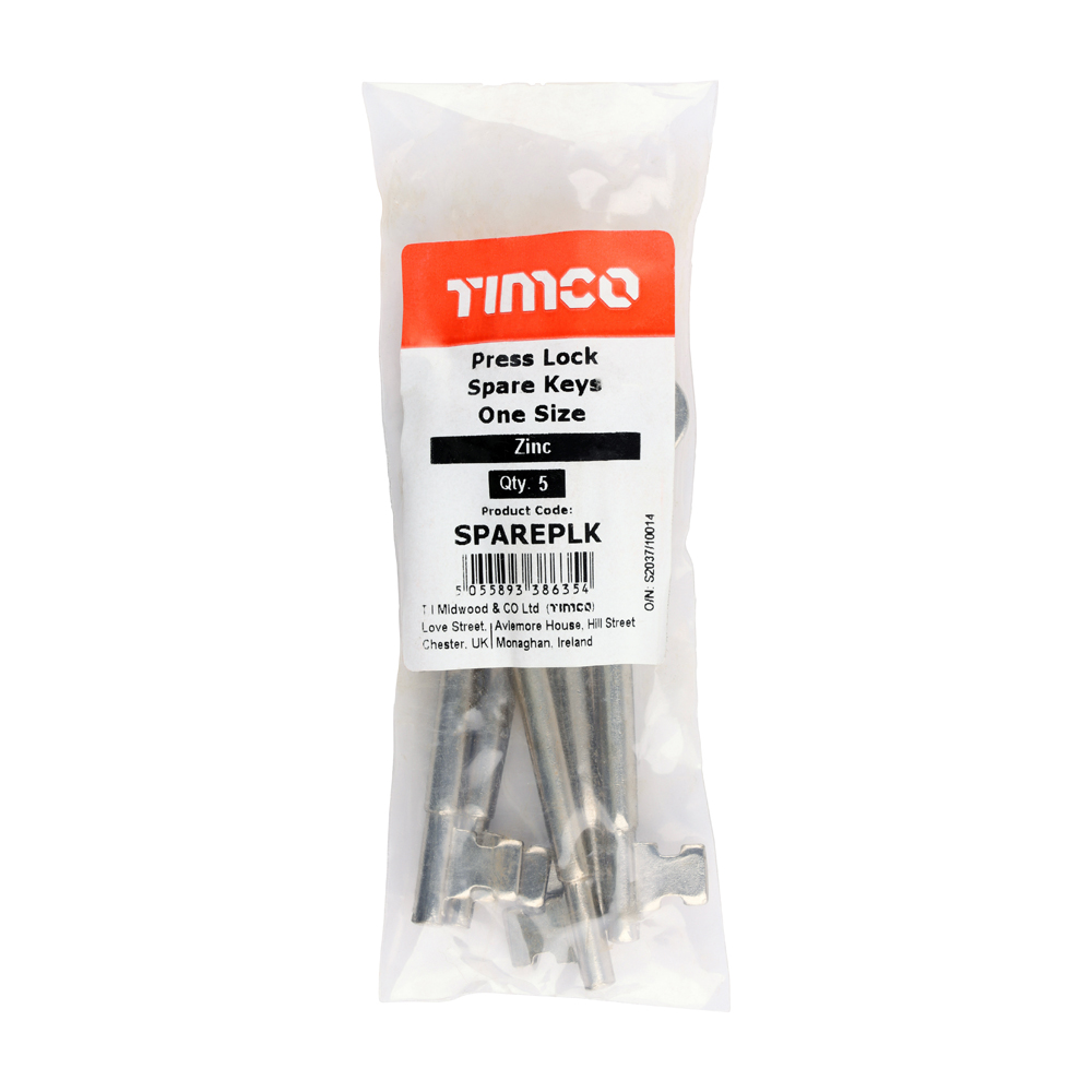 Spare Press Lock Key 5 Pack - Image 2