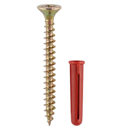Screws & Red Plastic Plugs - Image 1
