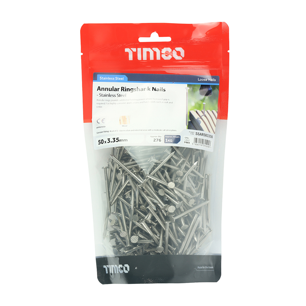 Annular Ringshank Nail - A2 SS - Image 2