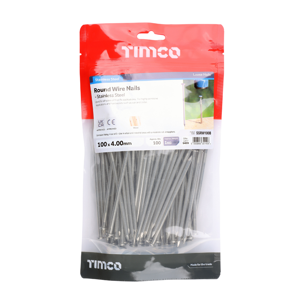 Round Wire Nail - A2 SS - Image 2