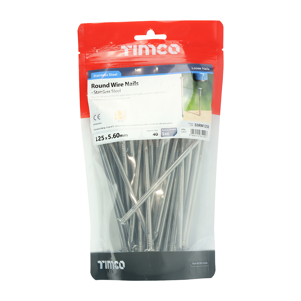 Round Wire Nail - A2 SS - Image 2