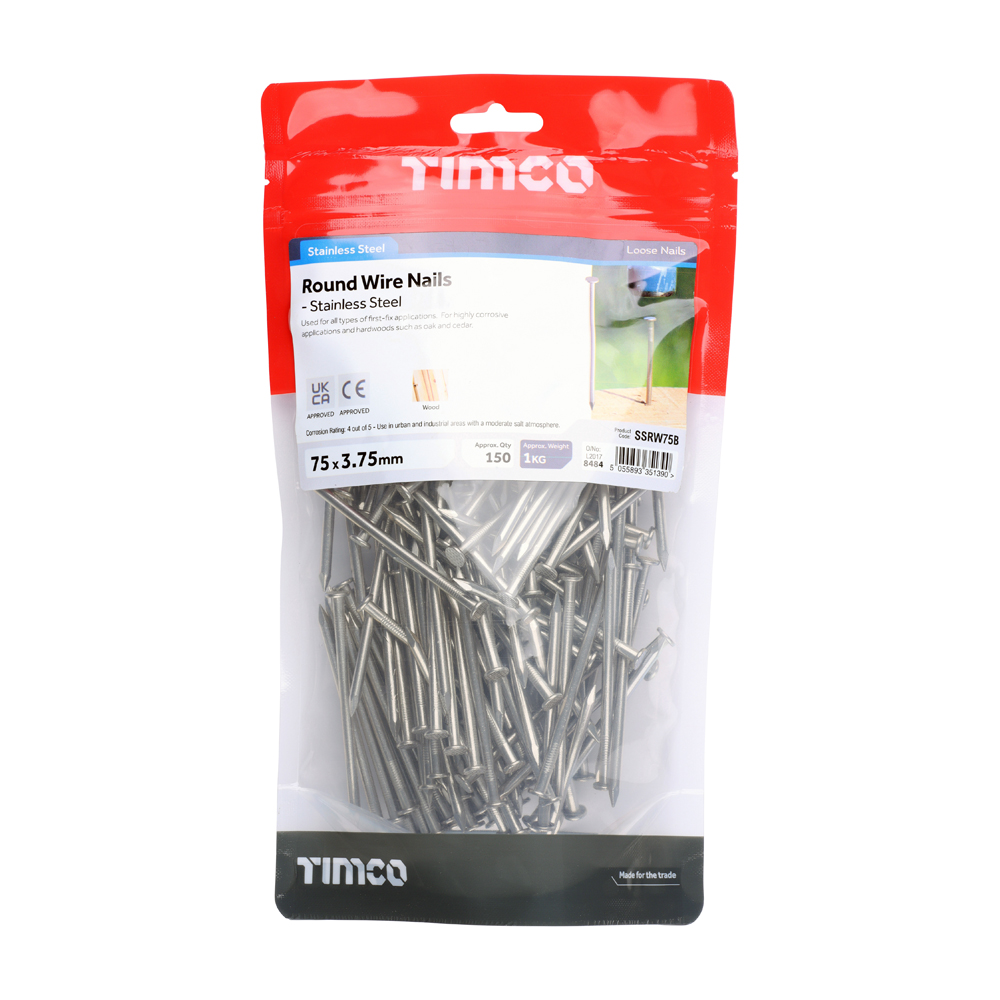 Round Wire Nail - A2 SS - Image 2