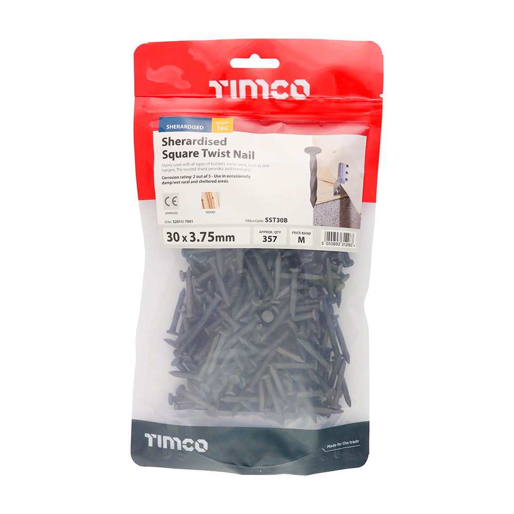 Square Twist Nail- Sherardised - Image 2