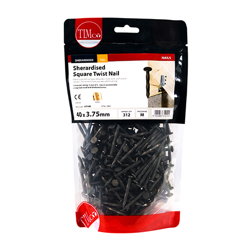Square Twist Nail- Sherardised - Image 2