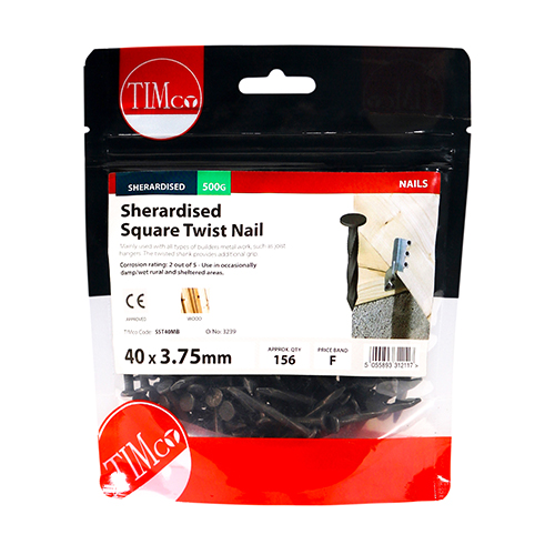 Square Twist Nail- Sherardised - Image 2