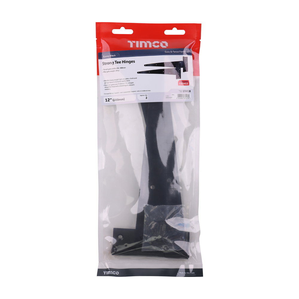 Strong Tee Hinge Pair Black - Image 2