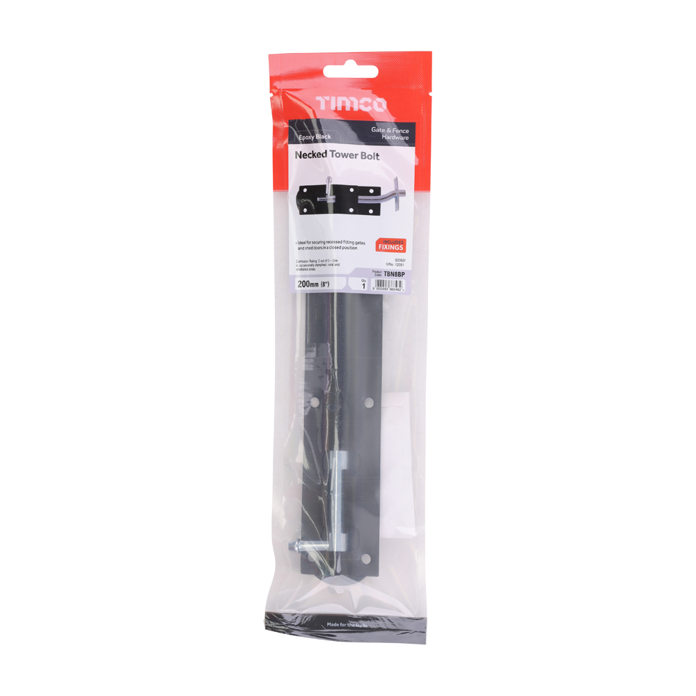Necked Tower Bolt Black - Image 2