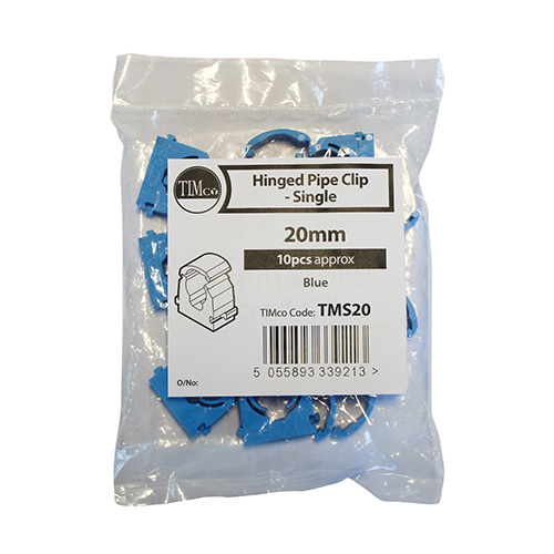 MDPE Hinged Pipe Clip - Blue - Image 2