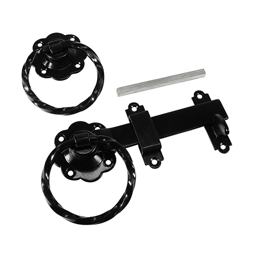 Twisted Ring Gate Latch Black