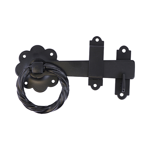 Twisted Ring Gate Latch Black