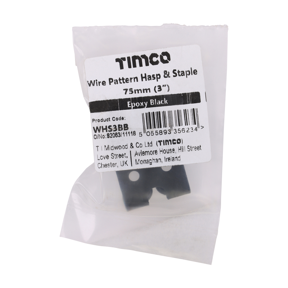 Wire Pattern Hasp-Staple Black - Image 2