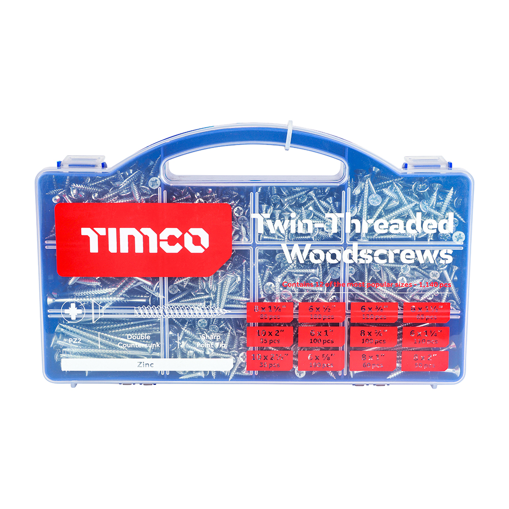 Twin Woodscrew Mixed Tray Zinc - Image 2