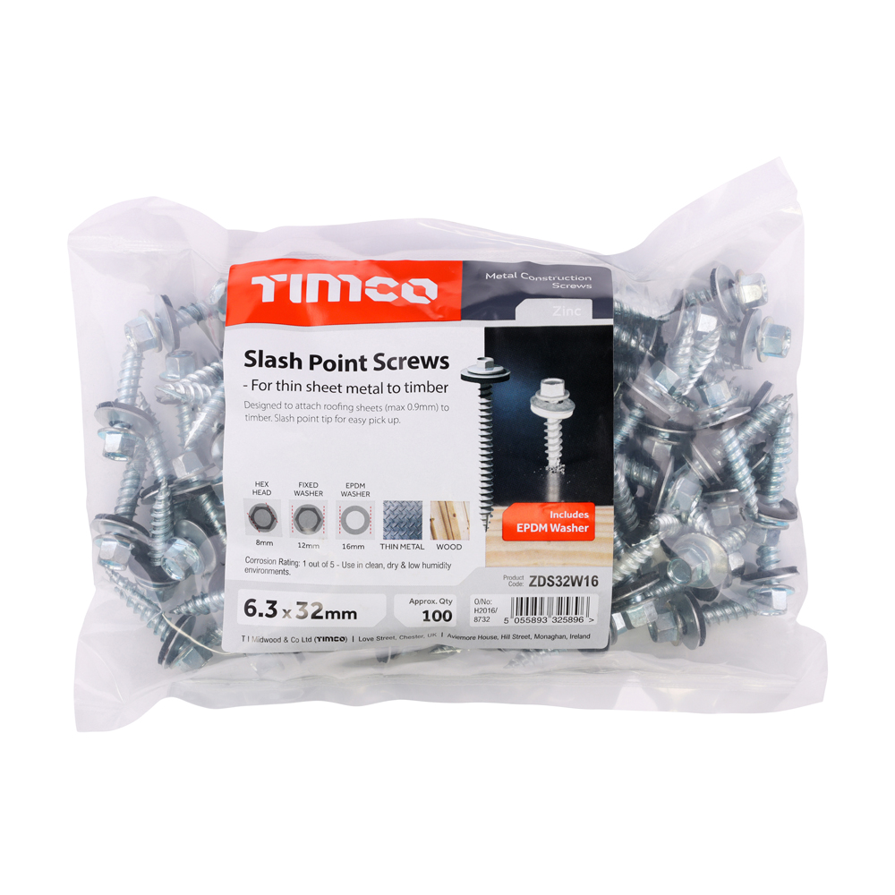Hex Screw W16 Slash Zinc - Image 2