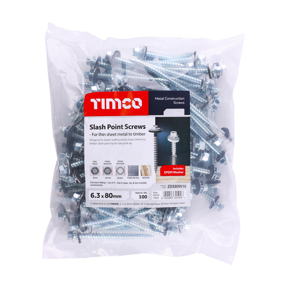 Hex Screw W16 Slash Zinc - Image 2