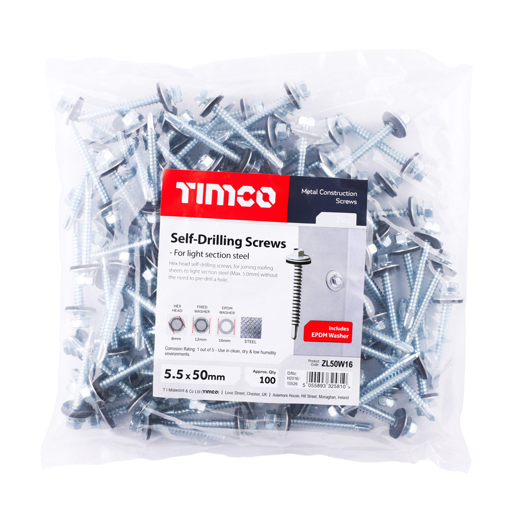 Hex Screw W16 S/DRILL No3 BZP - Image 2