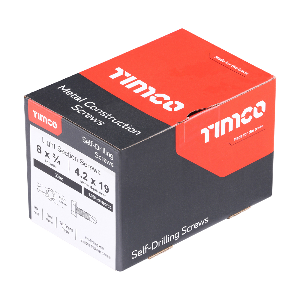 Hex Screw S/DRILL No3 Zinc