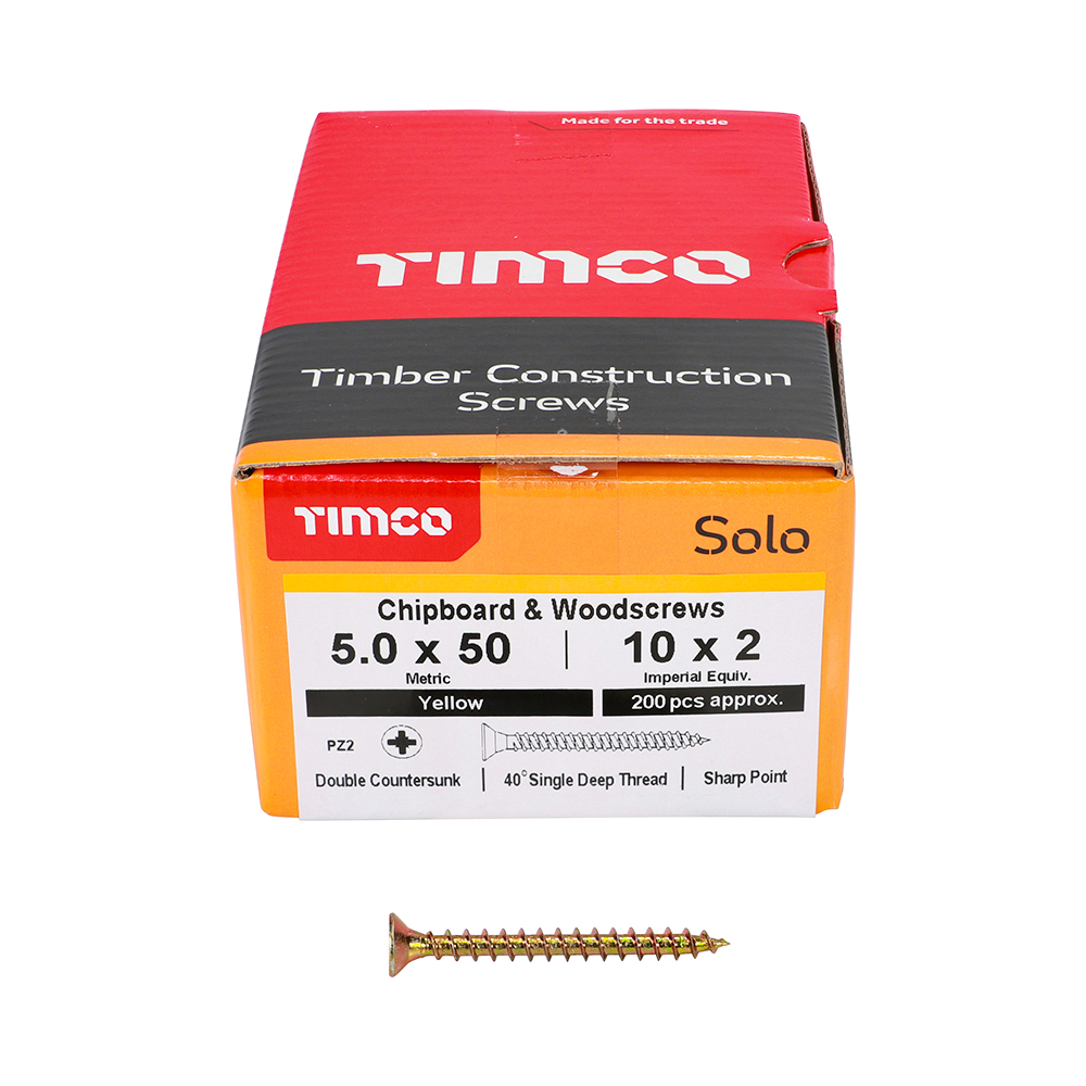 Solo Woodscrew PZ2 CSK ZYP