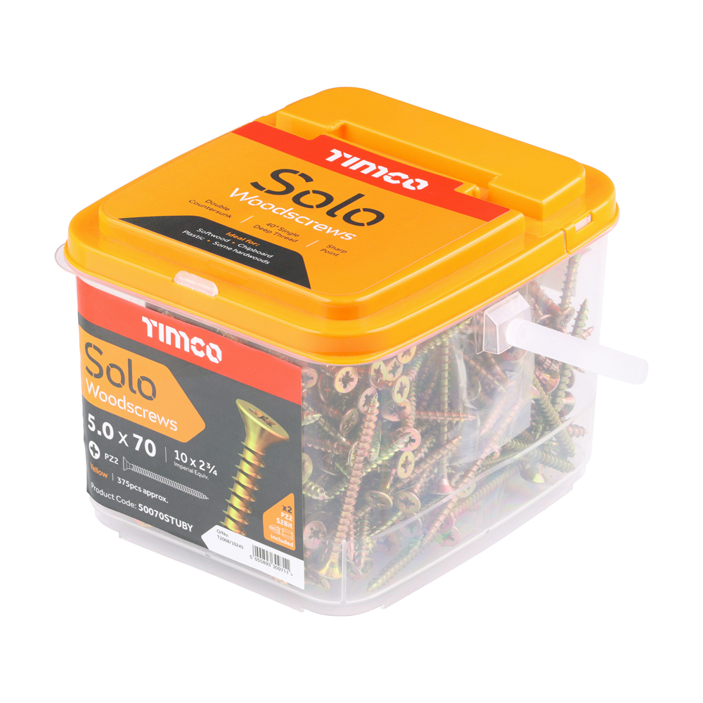 Solo Woodscrew CSK - ZYP (TUB)