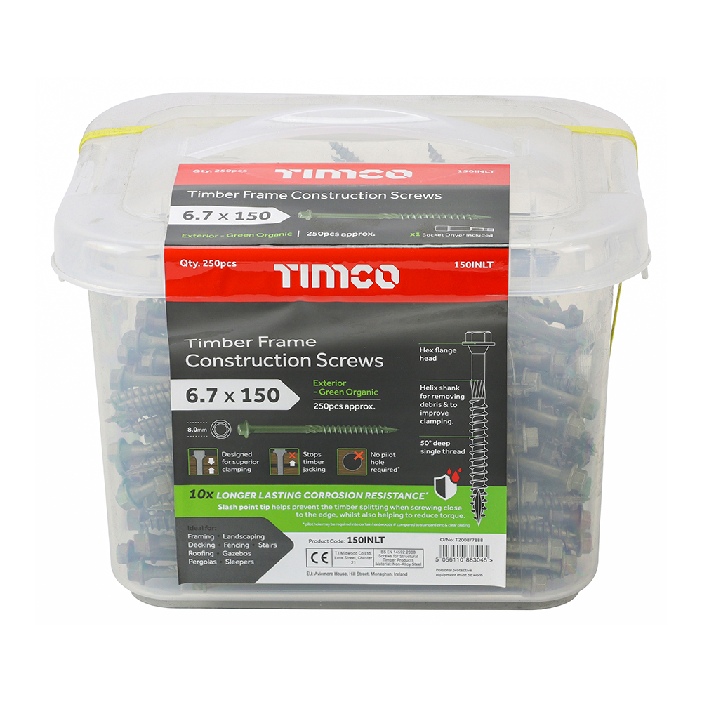 Timber Frame Screw HEX Green